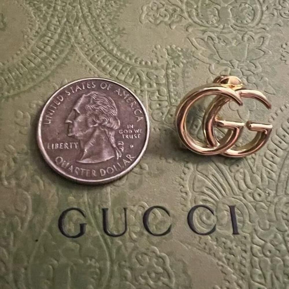 Gucci GG Gold Tone Earrings w/Box and Dust bag (GGXX028) - Picture 4 of 6